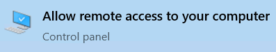 Allow remote access to your computer