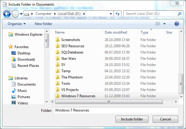 include-folder-in-windows-7-libraries