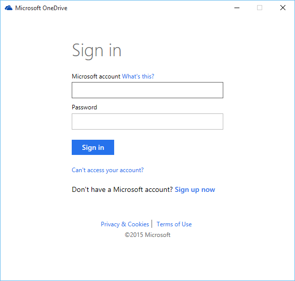 setup onedrive account