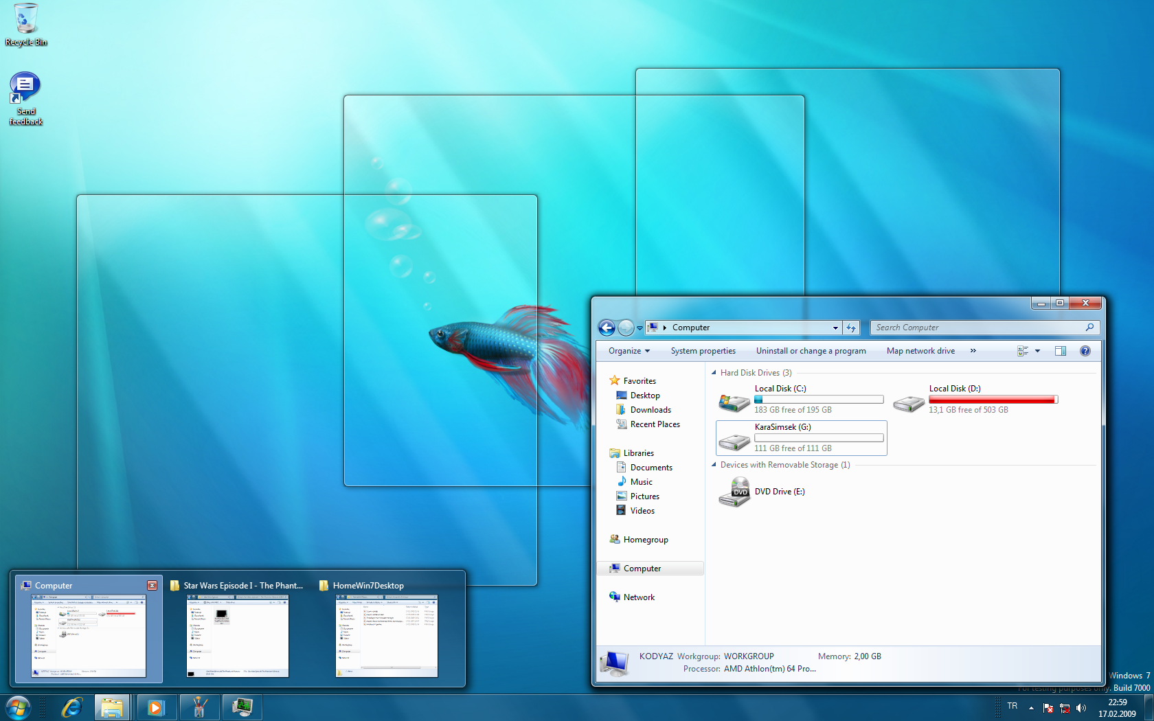 Microsoft Windows 7 Screenshots