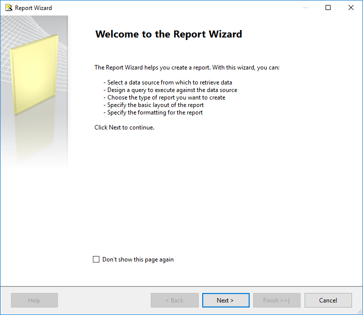 Report Wizard to create reports for SQL Server 2016 Reporting Services