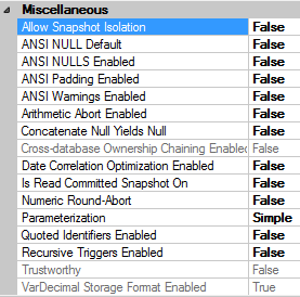 SQLServer database options in Denali CTP3