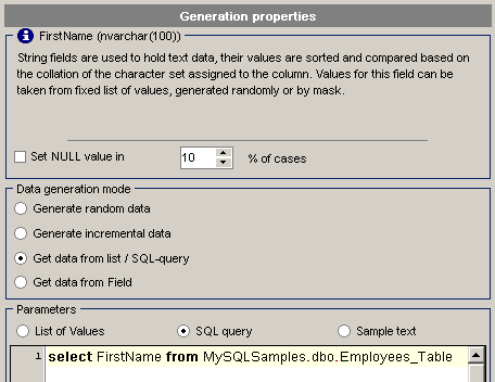 SQL Test Data Using EMS Data Generator for SQL Server