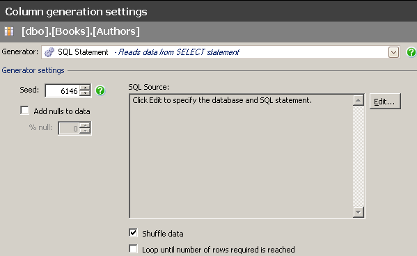 SQL Data Generator SQL Select Statement