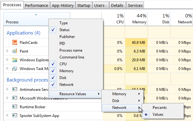 add new values in Windows8 Task Manager list