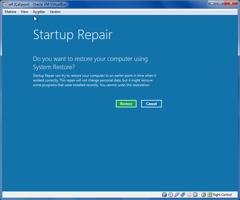 restore computer windows 8